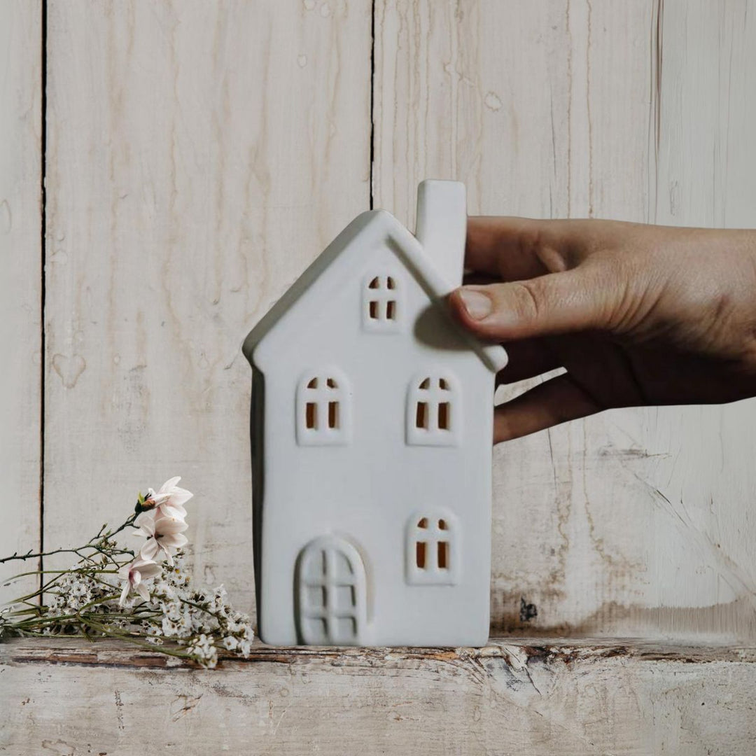 White Ceramic Cottage - No.10 - Stanley and Floyd