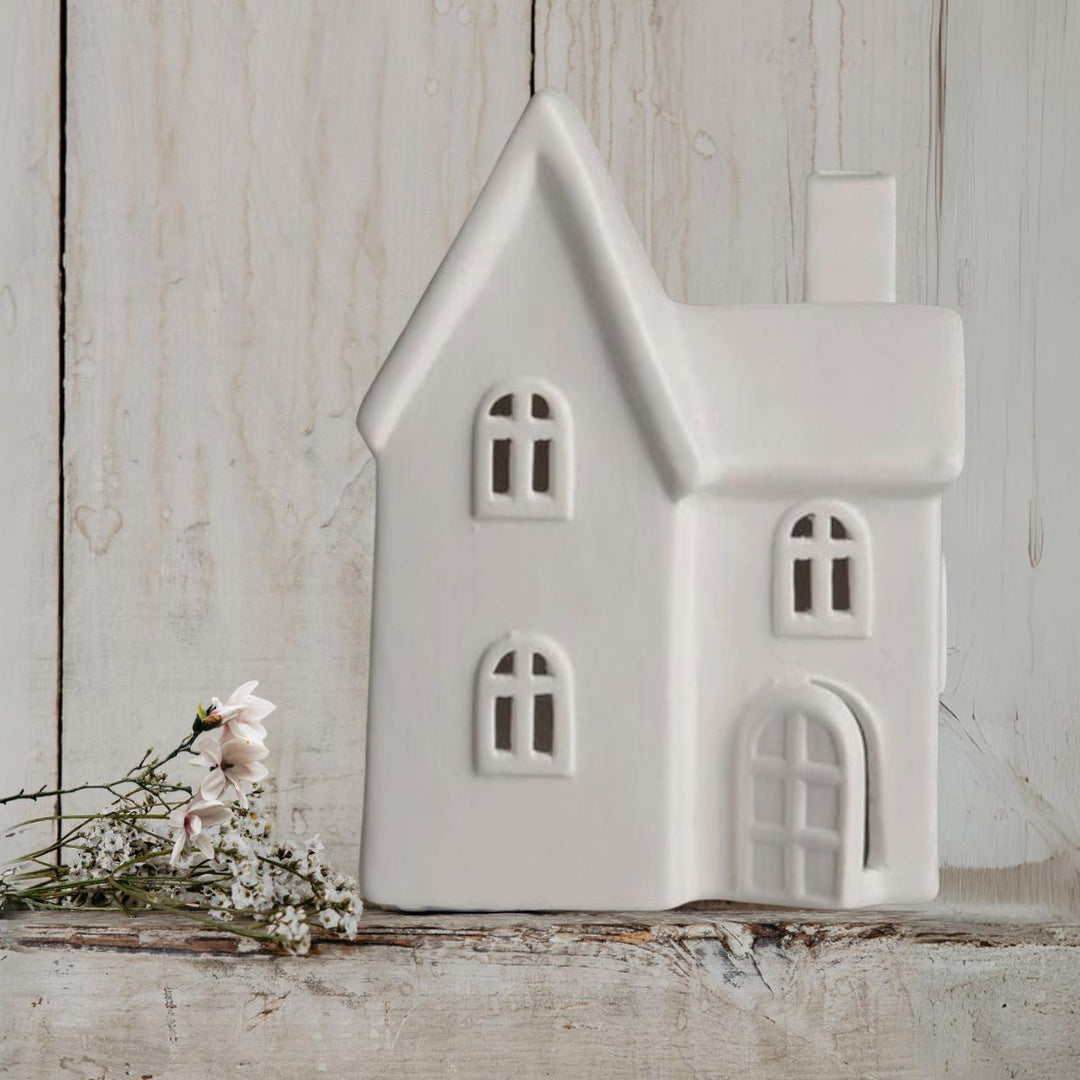 White Ceramic Cottage - No.11 - Stanley and Floyd