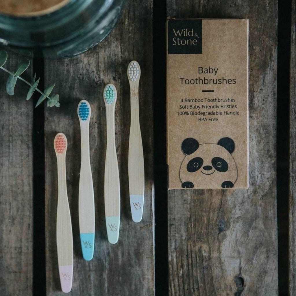 Baby Bamboo Toothbrush - 4 Pack - Stanley and Floyd