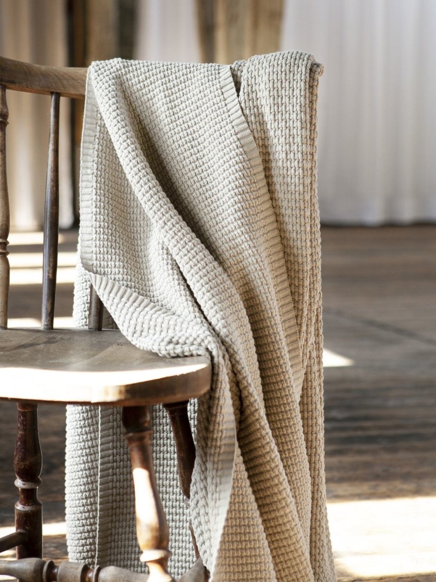 Natural Vigge Knitted Throw - Stanley and Floyd