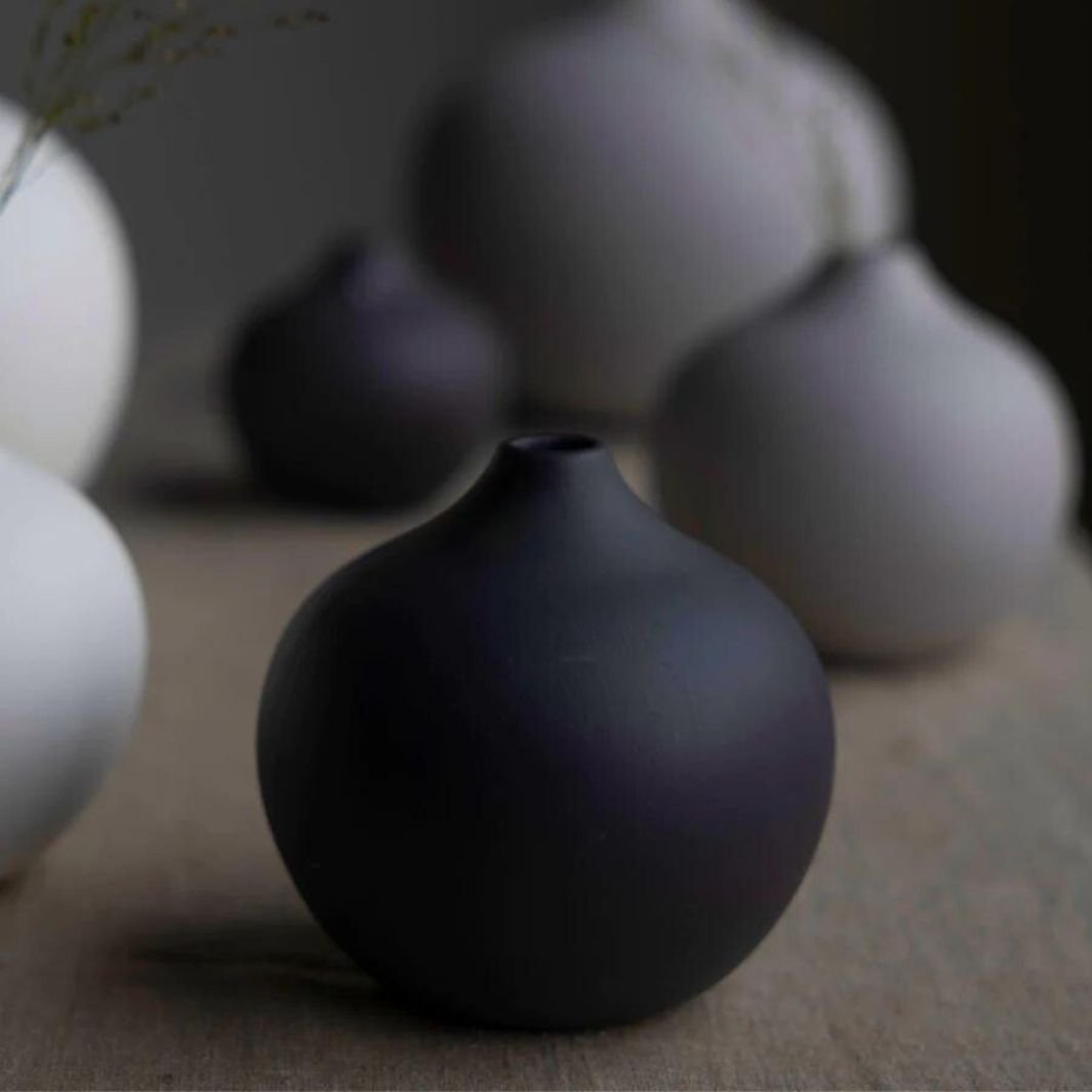 Round Dark-Grey Bud Vase - Stanley and Floyd