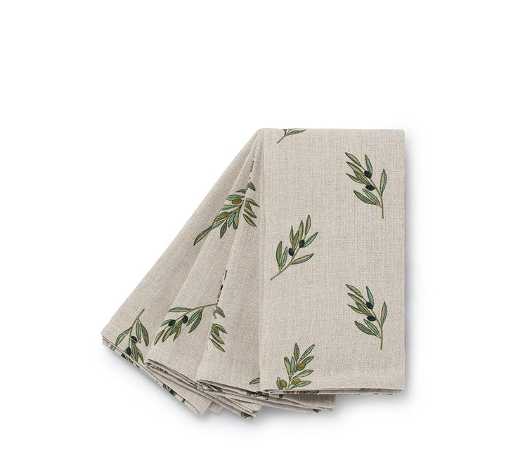 Olive Linen Napkins (Set of 4)