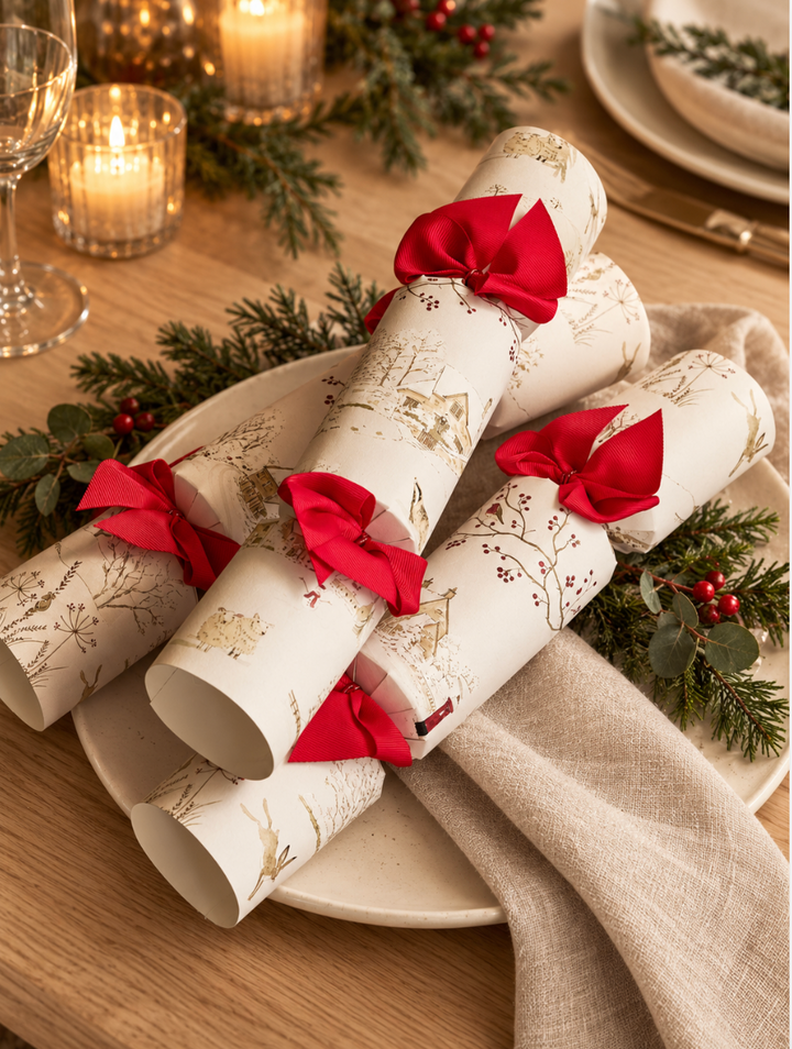 Snowy Village Christmas Crackers (Set of 6)