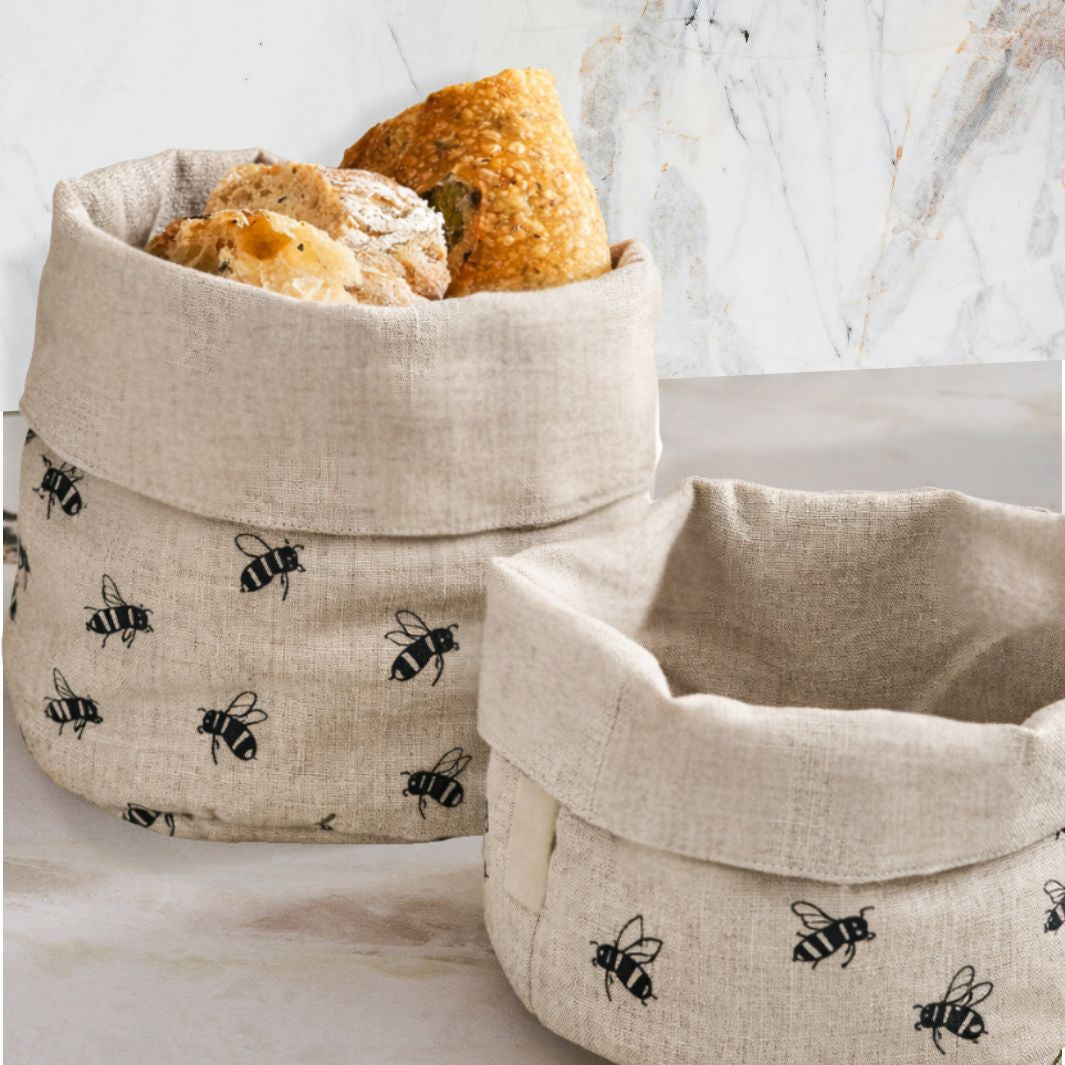 Bee Linen Bread Bag