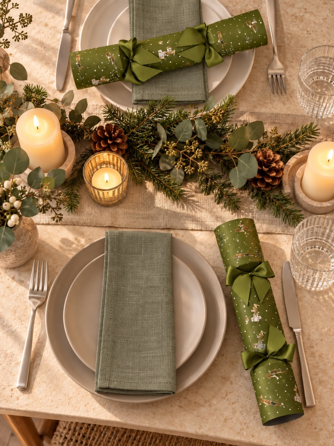 Green Linen Napkins (set of 4)
