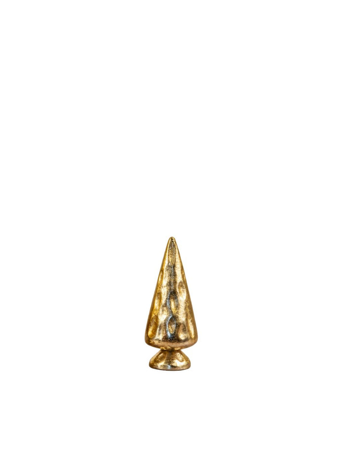 Textured Gold-Tone Metal Christmas Trees (Set of 3)