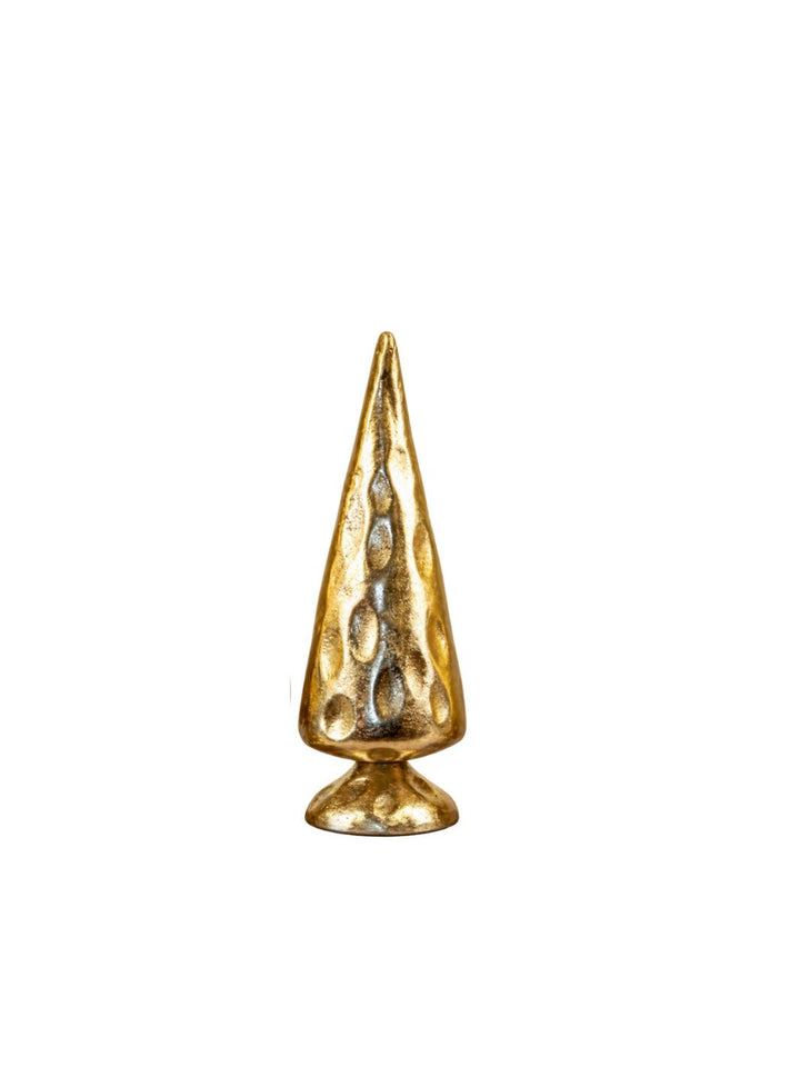 Textured Gold-Tone Metal Christmas Trees (Set of 3)
