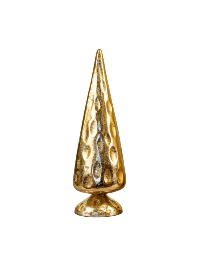 Textured Gold-Tone Metal Christmas Trees (Set of 3)
