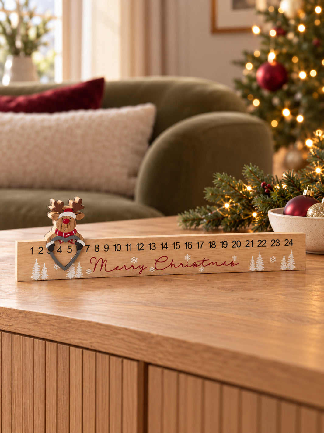 Wooden Reindeer Advent Calendar