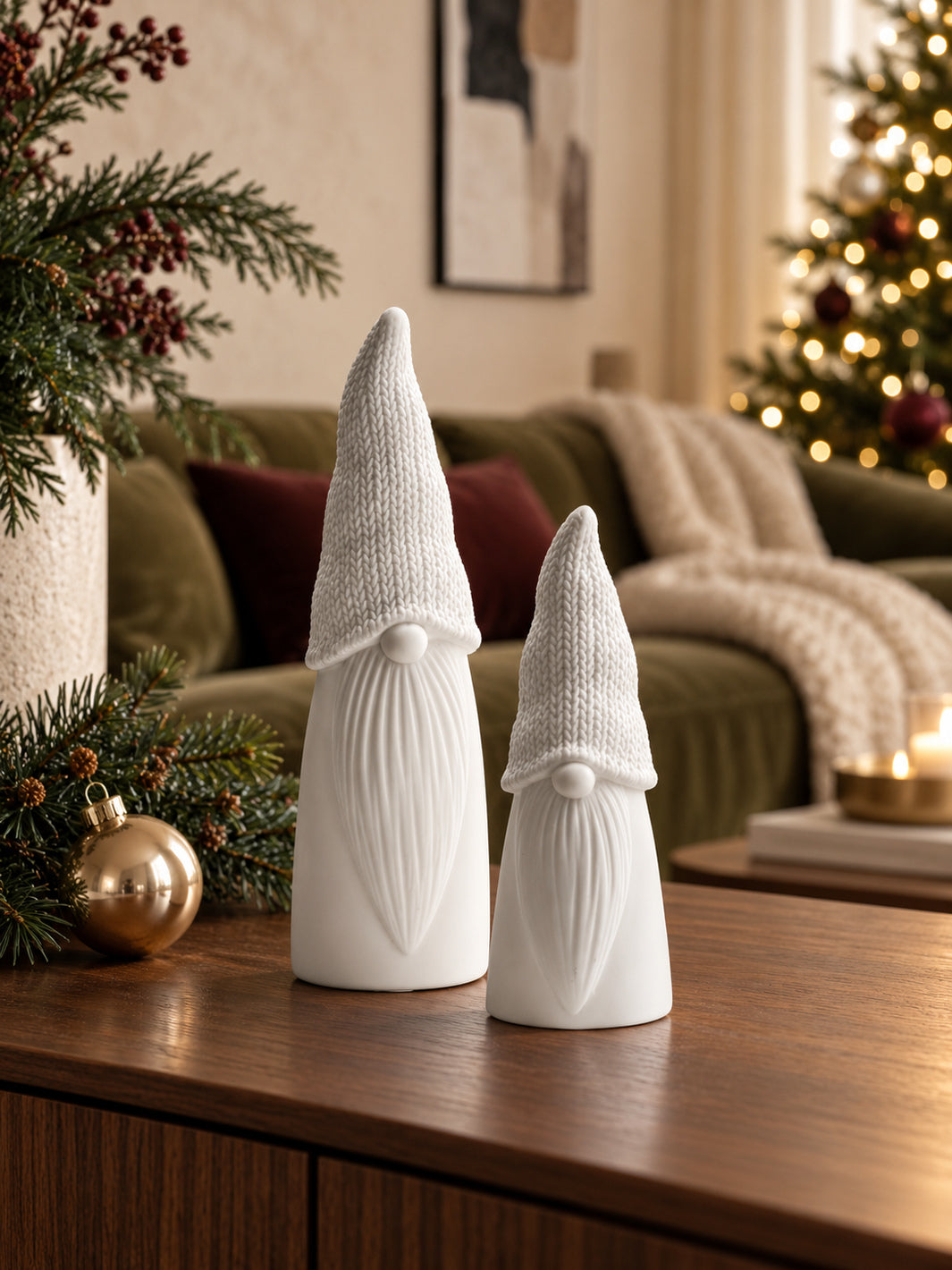 White Ceramic Santa – Medium, 19cm