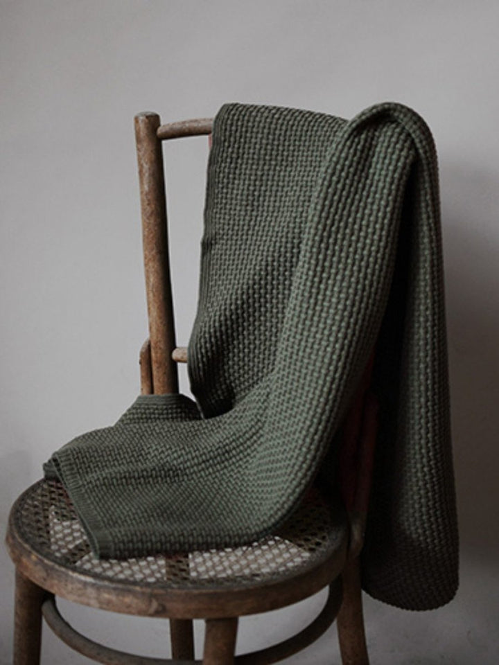 Green Vigge Knitted Throw - Stanley and Floyd