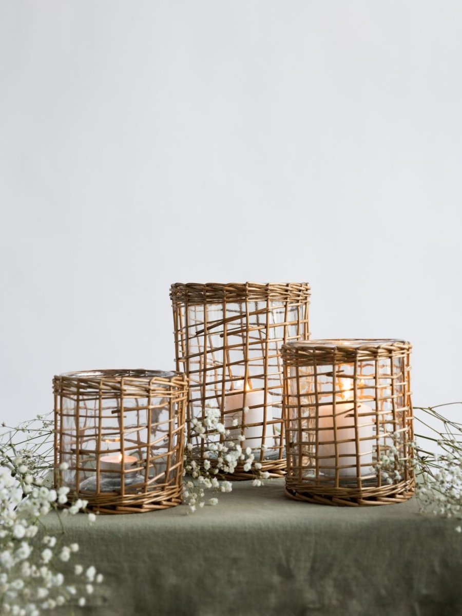 Rattan Candle Lantern - Stanley and Floyd