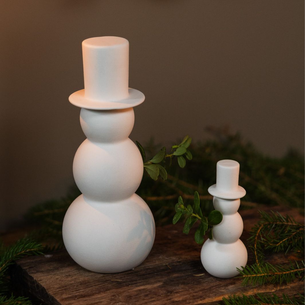 White Ceramic Snowman, 2 Sizes - Stanley and Floyd